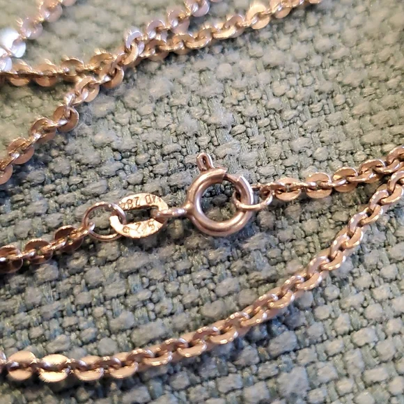 Vintage 925 Silver Necklace, Sweet SUPER Unique Chain, 22 Inches - Picture 4 of 9